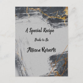 大理石グリッター幾何学的なウェディングシャワー ポストカード