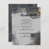 大理石グリッター幾何学的披露宴カード 案内ポストカード (正面/裏面)