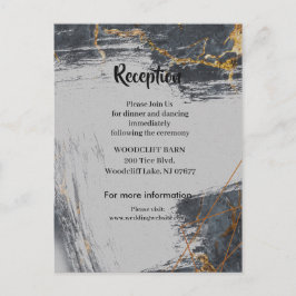 大理石グリッター幾何学的披露宴カード 案内ポストカード