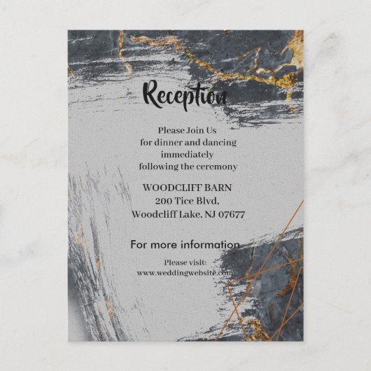 大理石グリッター幾何学的披露宴カード 案内ポストカード (正面)