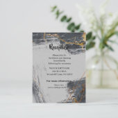 大理石グリッター幾何学的披露宴カード 案内ポストカード (スタンド正面)