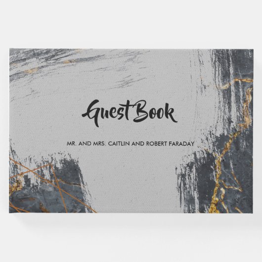 大理石グリッター幾何学的 ゲストブック (正面)