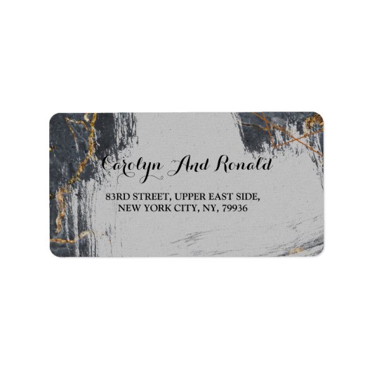 大理石グリッター幾何学的 ラベル (正面)