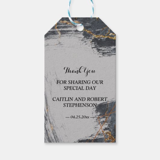 大理石グリッター幾何感謝していあなた ギフトタグ (正面)
