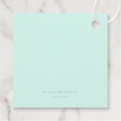 大理石グリッター結婚のティール(緑がかった色)シルバーID644 フェイバータグ (裏面)