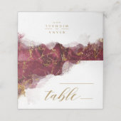 大理石グリッター結婚のテーブルブルゴーニュ金ゴールドID644 プレイスカード (外部開封)