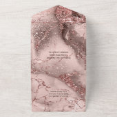 大理石グリッター結婚のバラ金ゴールドID644 オールインワン招待状 (外側)