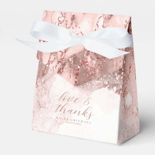 大理石グリッター結婚のバラ金ゴールドID644 フェイバーボックス (正面サイド)