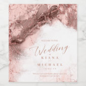 大理石グリッター結婚のバラ金ゴールドID644 ワインラベル (シングルラベル)