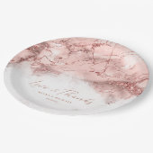 大理石グリッター結婚のバラ金ゴールドV1 ID644 ペーパープレート (アングル)