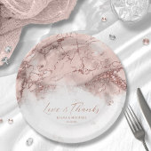 大理石グリッター結婚のバラ金ゴールドV1 ID644 ペーパープレート