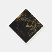 大理石グリッター結婚のブラック金ゴールドID644 スタンダードカクテルナプキン (角)
