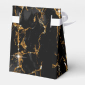 大理石グリッター結婚のブラック金ゴールドID644 フェイバーボックス (裏面サイド)