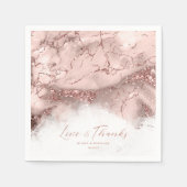 大理石グリッター結婚の感謝していバラ金ゴールドID644 スタンダードカクテルナプキン (正面)