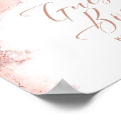 大理石グリッター結婚ズゲストバラ金ゴールドID644 ポスター (角)