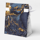 大理石グリッター結婚ズネイビーブルー金ゴールドID644 フェイバーボックス (裏面サイド)