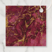 大理石グリッター結婚ズ感謝していバルガンディ金ゴールドID644 フェイバータグ (裏面)