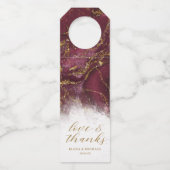 大理石グリッター結婚ズ感謝していバルガンディ金ゴールドID644 ボトルネックタグ (正面)