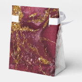 大理石グリッター結婚ズBurgundy金ゴールドID644 フェイバーボックス (裏面サイド)