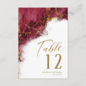 大理石グリッター結婚ズBurgundy金ゴールドID644 招待状 (裏面)