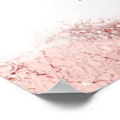 大理石グリッター結婚ズSanitizeバラ金ゴールドID644 ポスター (角)