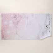 大理石グリッター パーソナライズされた ビーチタオル (正面)