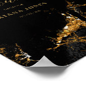 大理石グリッター ブライダルシャワー ブラックゴールド ID644 ポスター (角)