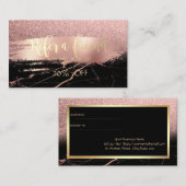 大理石グリッター、ブラシストローク、フレーム紹介カード 紹介カード (正面/裏面)