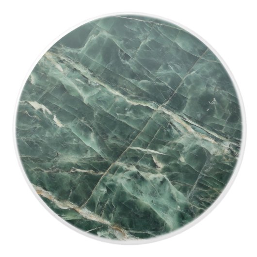 大理石グリーンパターン セラミックノブ (正面)
