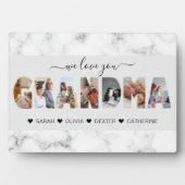 大理石グレイ私たちはあなたの祖母の写真コラージュ大好き フォトプラーク (正面)