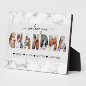 大理石グレイ私たちはあなたの祖母の写真コラージュ大好き フォトプラーク (側面)