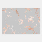 大理石グレーとローズゴールド ラッピングペーパーシート (正面3)