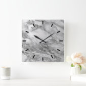 大理石グレーシルバーグラファイトカラミニマルブラック1 スクエア壁時計 (ホーム)