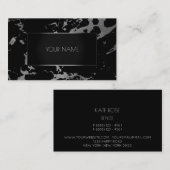 大理石グレーブラックシルバー金ゴールド抽象芸術グラファイト 名刺 (正面/裏面)