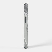 大理石グレーライトシンプル背景 iPhone 15ケース (右側面)