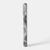 大理石グレーライトシンプル背景 iPhone 15ケース (左側面)
