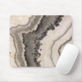 大理石グレー白黒アゲート天然宝石 マウスパッド (マウス)
