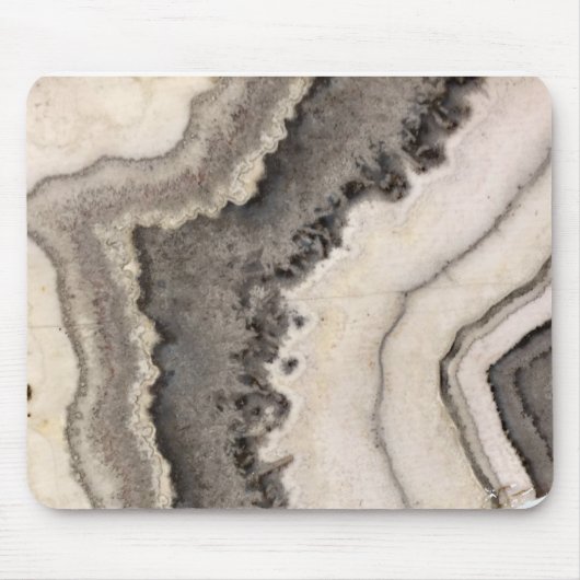 大理石グレー白黒アゲート天然宝石 マウスパッド (正面)
