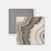 大理石グレー白黒アゲート天然宝石 マグネット (正面/裏面)