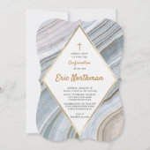 大理石ゲート金ゴールド確認招待状 招待状 (正面)