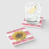 大理石コースターひまわり ストーンコースター (横)