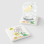 大理石コースターイースター恐竜 ストーンコースター (横)