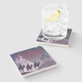 大理石コースタークリスマス ストーンコースター (横)