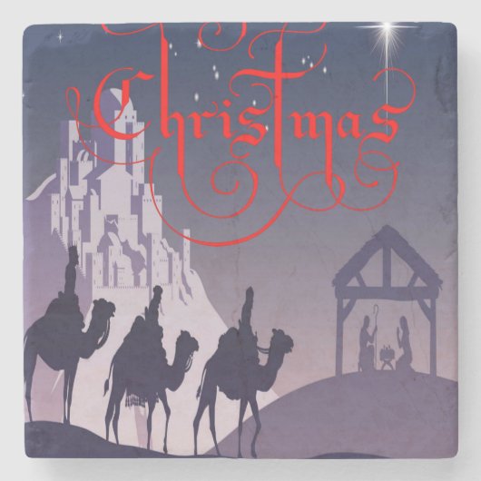 大理石コースタークリスマス ストーンコースター (正面)