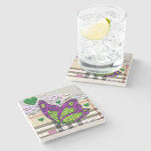 大理石コースターバレンタインズデイバタフライ ストーンコースター (横)