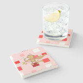 大理石コースターバレンタインデーのサル ストーンコースター (横)