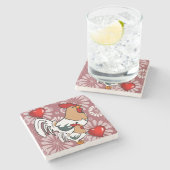 大理石コースターバレンタインデーチキン ストーンコースター (横)