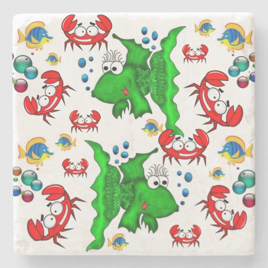 大理石コースターフィッシュ ストーンコースター (正面)