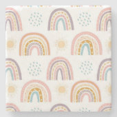 大理石コースターレインボーウォーター色 ストーンコースター (正面)