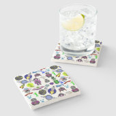 大理石コースター宇宙飛行士エイリアン宇宙船 ストーンコースター (横)